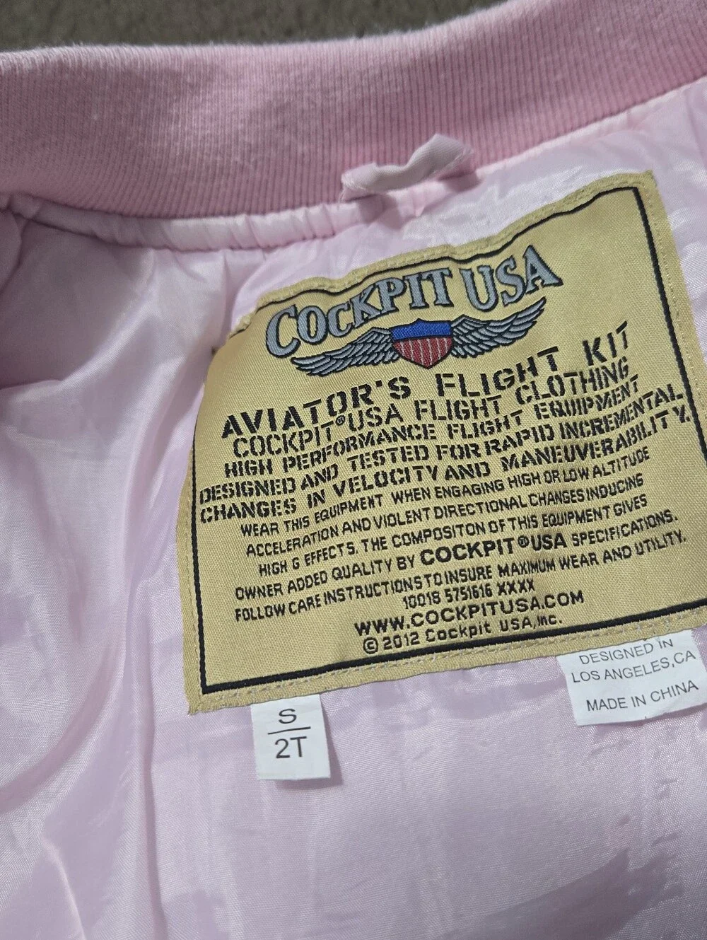 Pink Pilot Aviator Jacket Coat, Fly Girls We Served Too, toddler kids S 2T